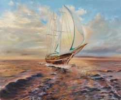 Sunset Boat by Elena Mardashova