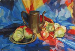 Still life with pears by Kateryna Bortsova