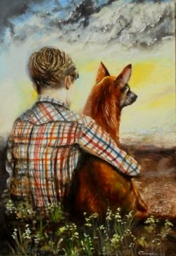 My Friend Red dog by SERHIY BEREZIN