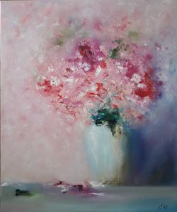 Pink Abstract Flowers by Svetlana Shulginova