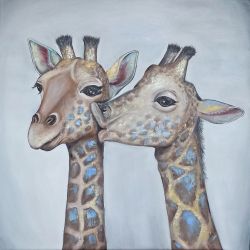 Giraffe Kiss by Sveta Makarenko