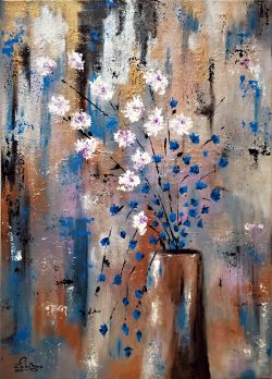 The Flowers In Vase by Tamar Basilia